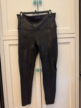 SPANX Black Faux Leather High-Rise Leggings